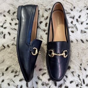 Madden Girl Gold Accent Black Loafers